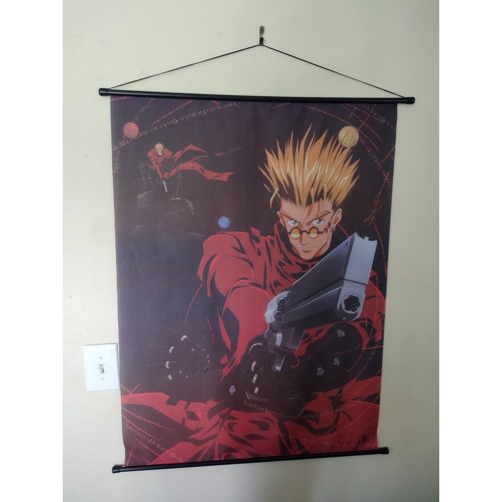 Trigun Vash the Stampede Fabric Wall Scroll Large Anime Poster 29x40 Red Black